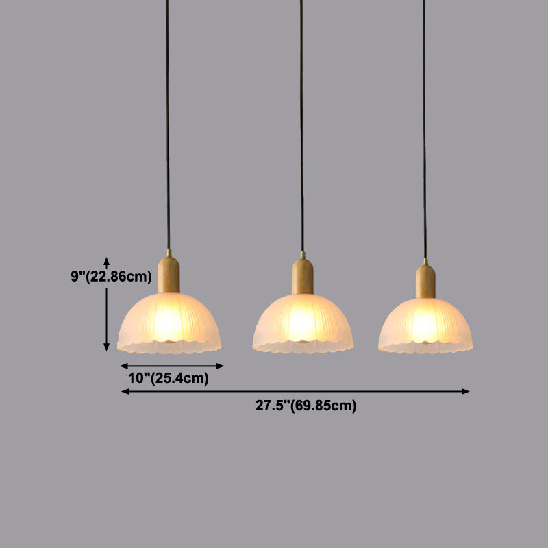 Bowl Shade Hanging Lighting Modern Style Glass 1 Light Pendant Lamp for Bedside