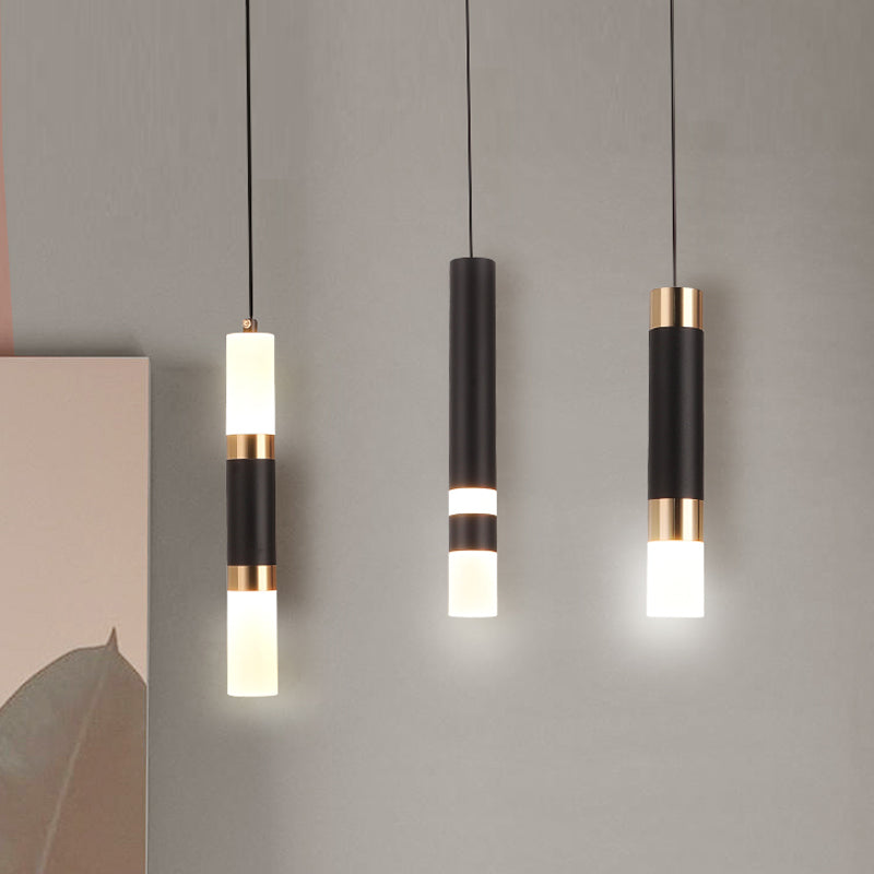 1-Light Line Hanging Pendant Modern Style Metal Hanging Lighting for Living Room