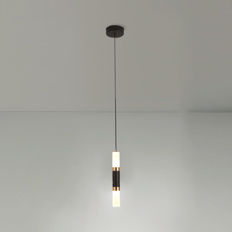 1-Light Line Hanging Pendant Modern Style Metal Hanging Lighting for Living Room
