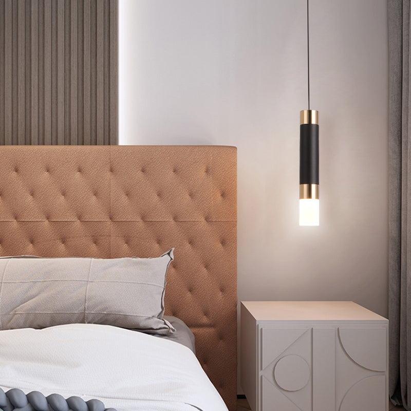 1-Light Line Hanging Pendant Modern Style Metal Hanging Lighting for Living Room