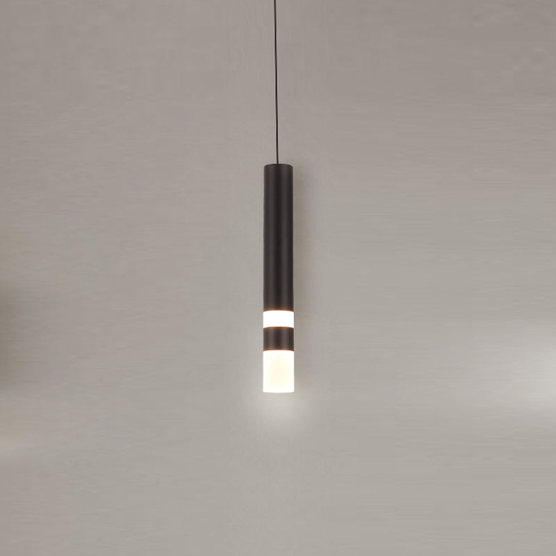 1-Light Line Hanging Pendant Modern Style Metal Hanging Lighting for Living Room