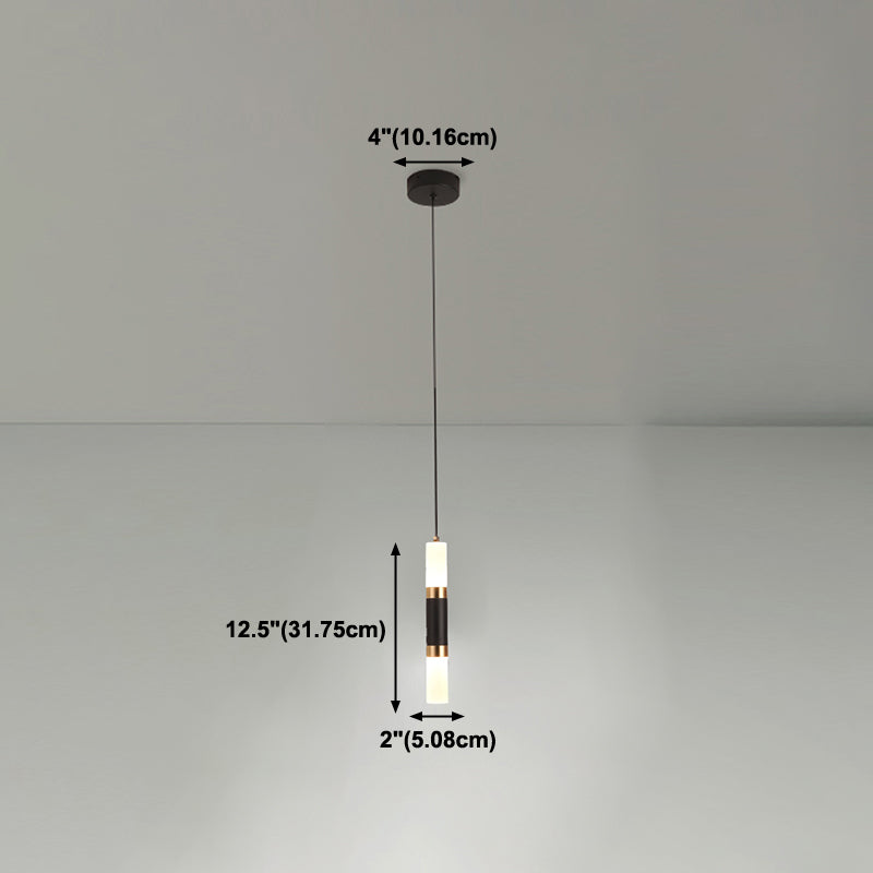 1-Light Line Hanging Pendant Modern Style Metal Hanging Lighting for Living Room