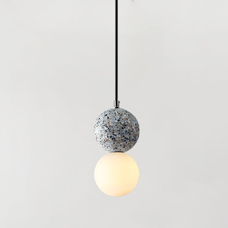 1-Light Spherical Hanging Pendant Modern Style Glass Hanging Lighting for Living Room