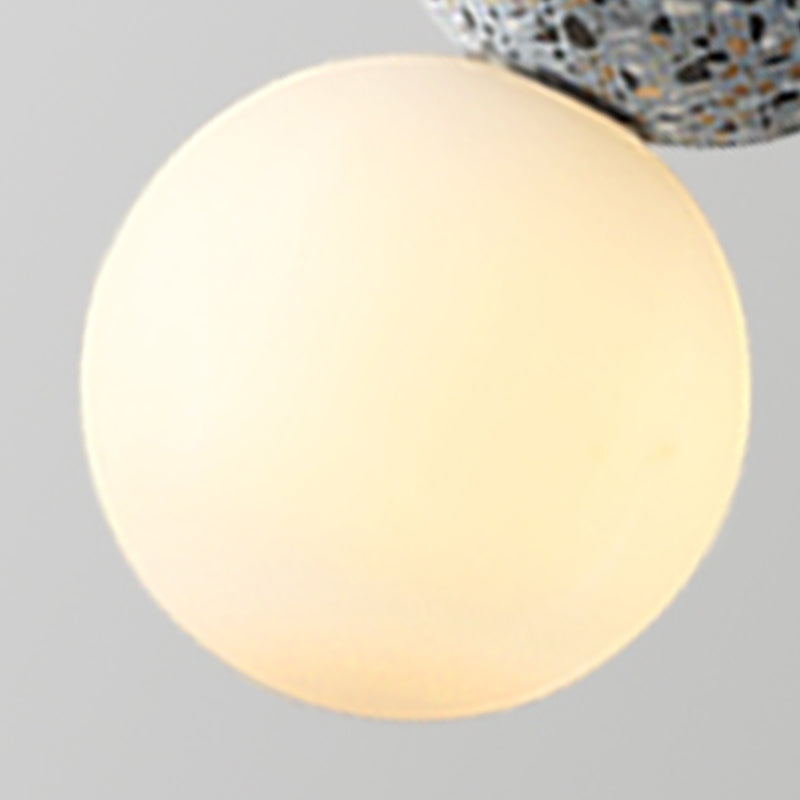 1-Light Spherical Hanging Pendant Modern Style Glass Hanging Lighting for Living Room