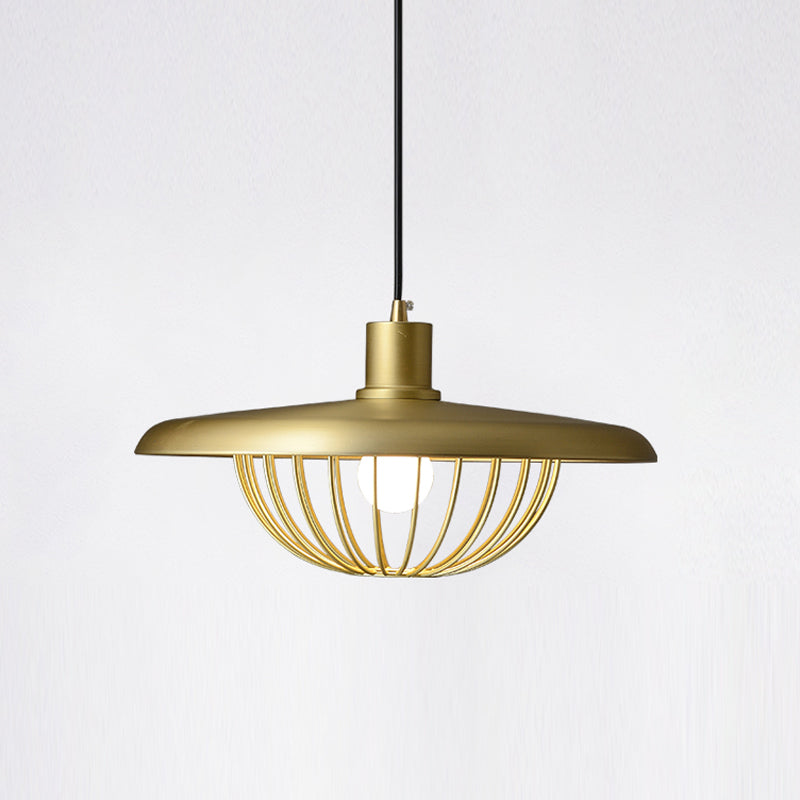 Metal Round Shape Hanging Light Modern Style 1-Light Hanging Light Mounted Fixtures