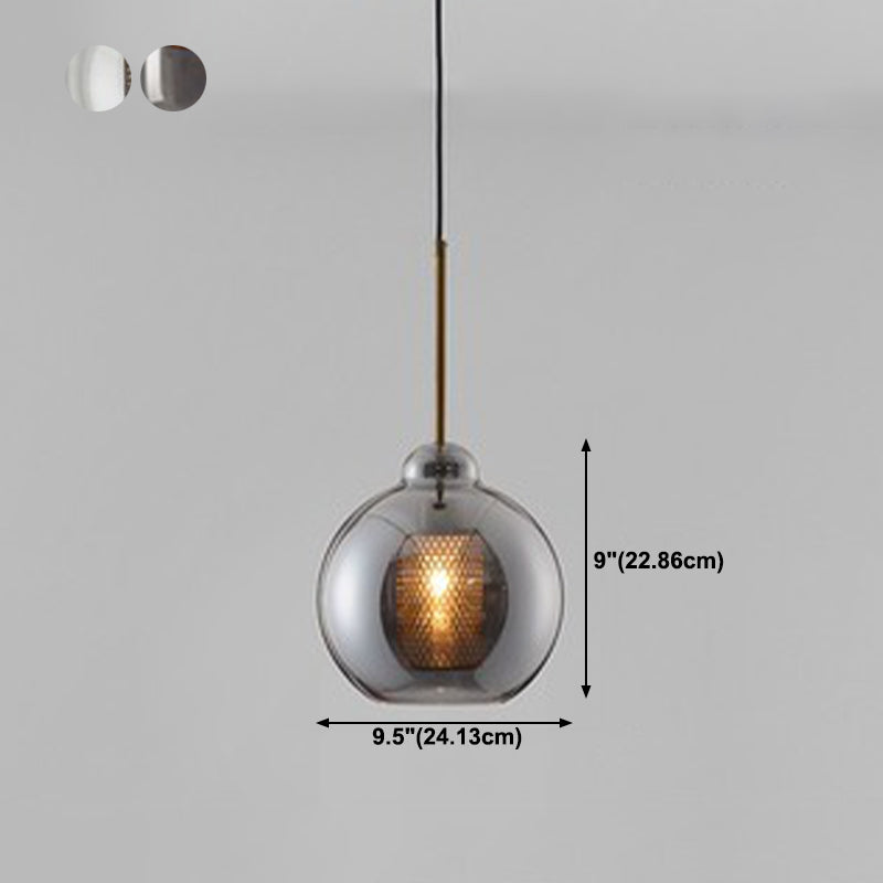 Vetro di illuminazione geometrica in stile industriale 1 luci a soffitto appeso alla luce