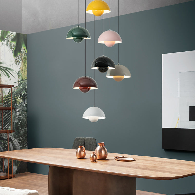 Modern Bud Shape Pendant Light Aluminum Colorful Hanging Pendant for Living Room
