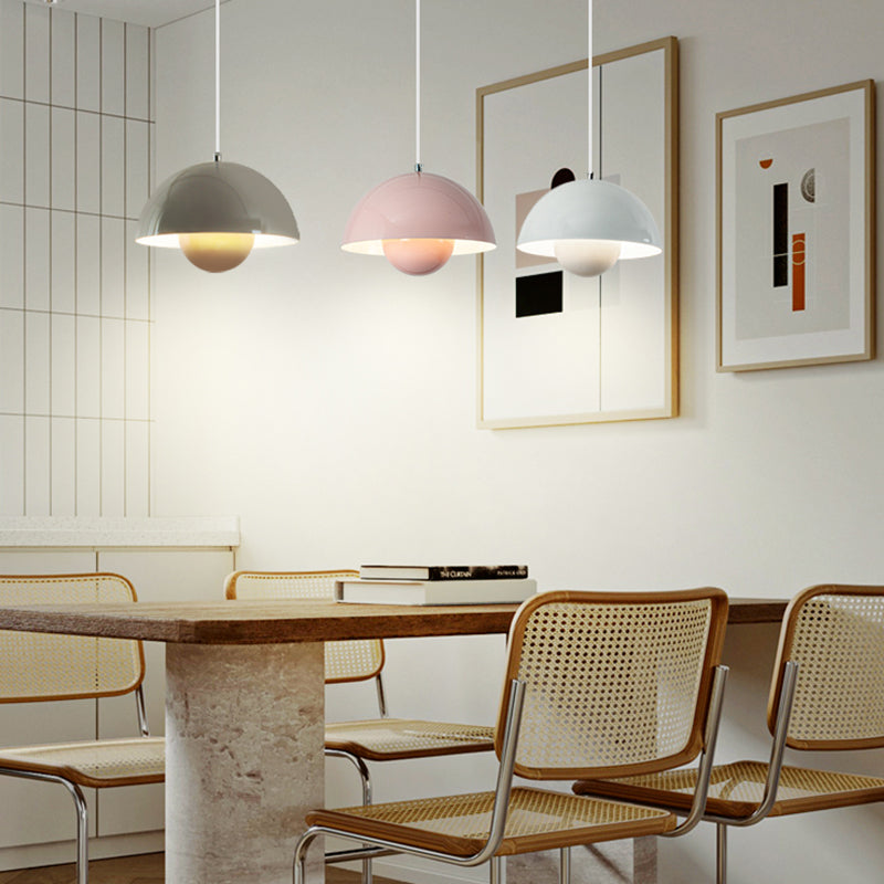 Modern Bud Shape Pendant Light Aluminum Colorful Hanging Pendant for Living Room