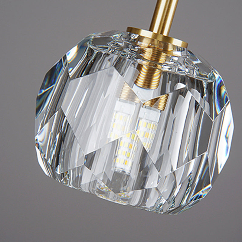 Forme rond Crystal Hanging Light Modern Style Multi Lights Assemblées de luminaires suspendus