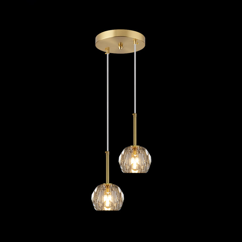 Forme rond Crystal Hanging Light Modern Style Multi Lights Assemblées de luminaires suspendus