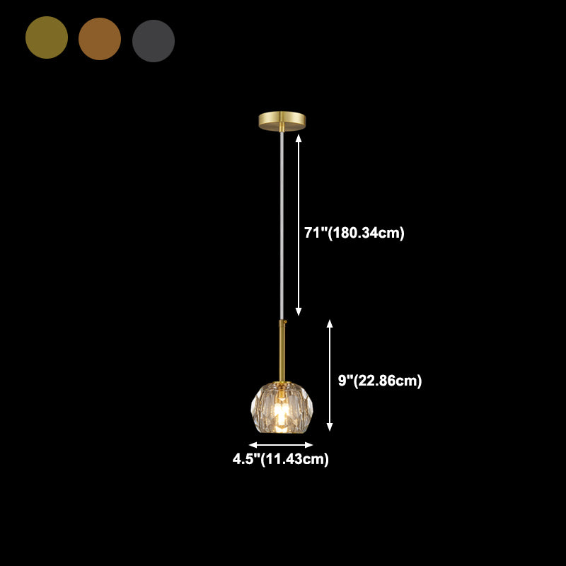 Forme rond Crystal Hanging Light Modern Style Multi Lights Assemblées de luminaires suspendus