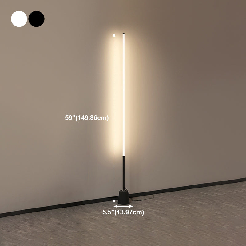 Linear Shape Floor Lamp Contemporary Metal 1 Light Floor Lighting