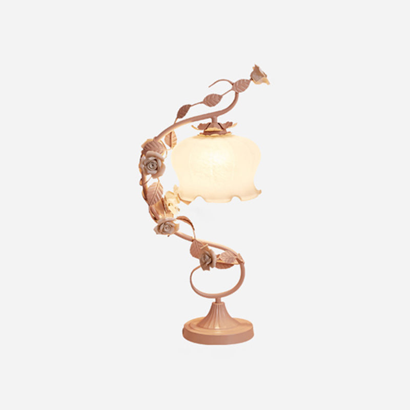 1 Light Drum Table Lighting Modern Style Glass Table Lighting for Bedroom