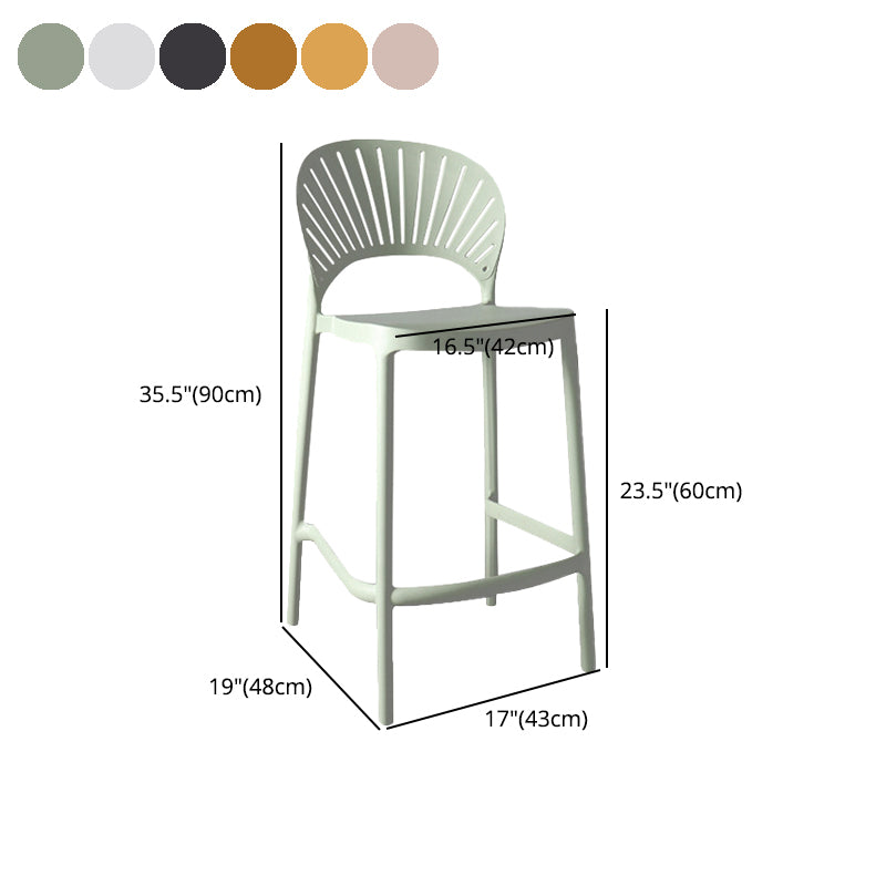 Taburetes de bar apilables de plástico de estilo nórdico para uso doméstico, taburetes con respaldo bajo sin brazos