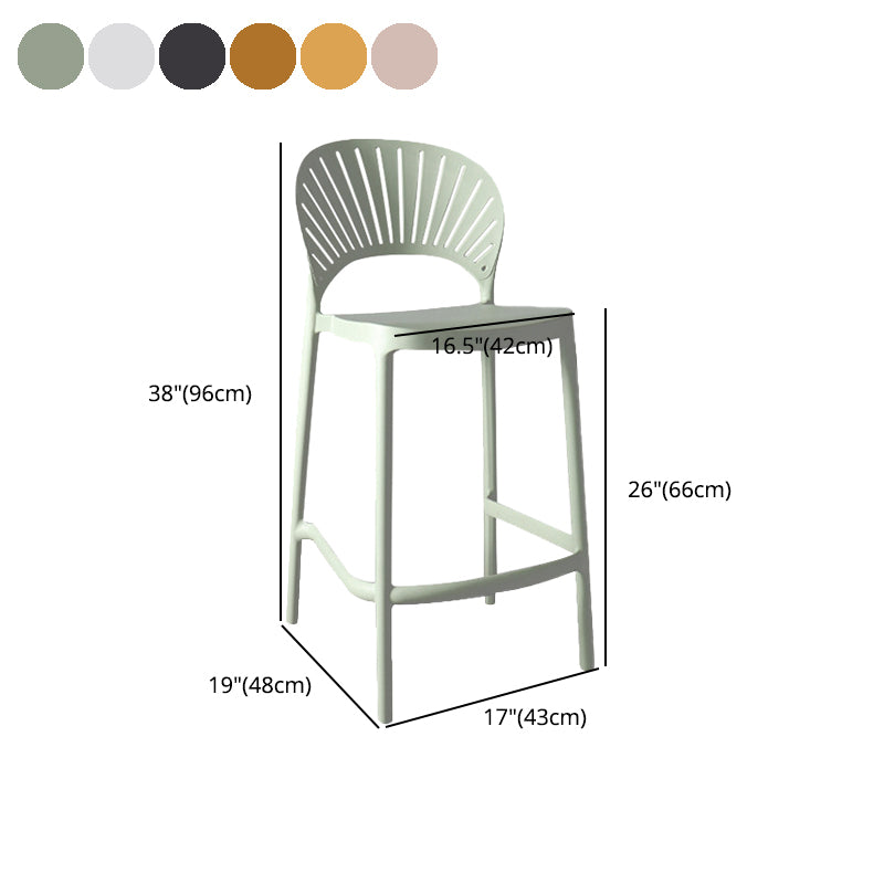 Taburetes de bar apilables de plástico de estilo nórdico para uso doméstico, taburetes con respaldo bajo sin brazos