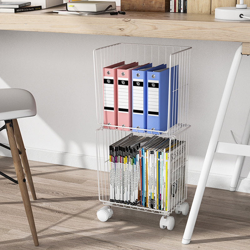 9.5" W Bookshelf Contemporary Style Bookcase with Casters for Home and Study Room