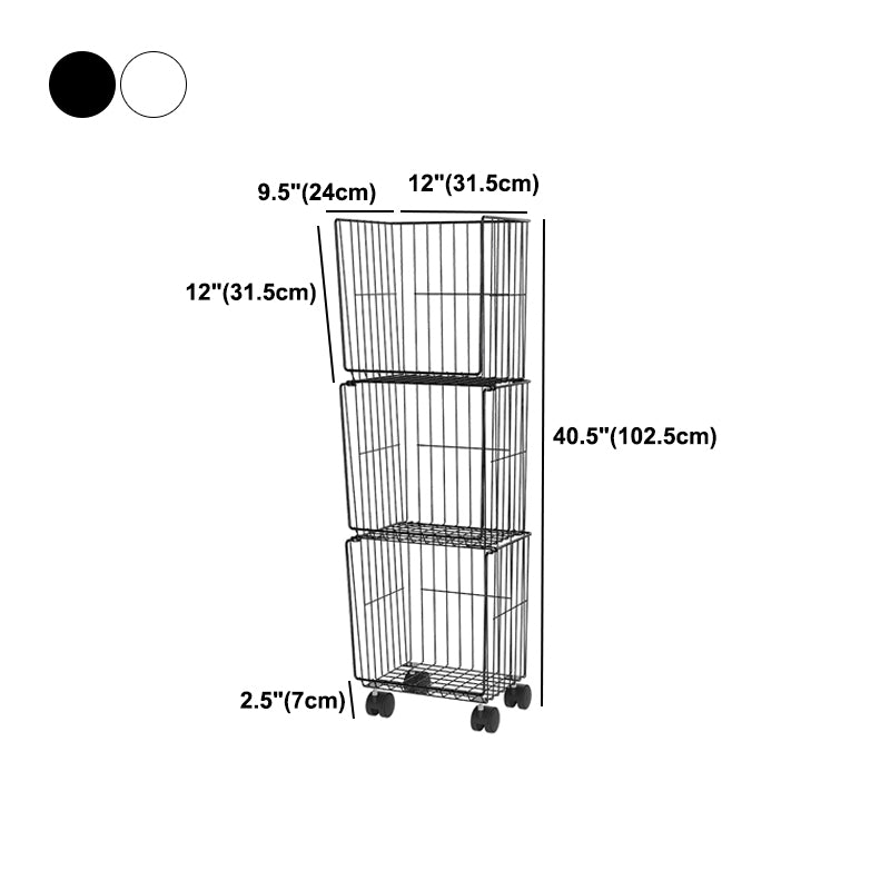 9.5" W Bookshelf Contemporary Style Bookcase with Casters for Home and Study Room