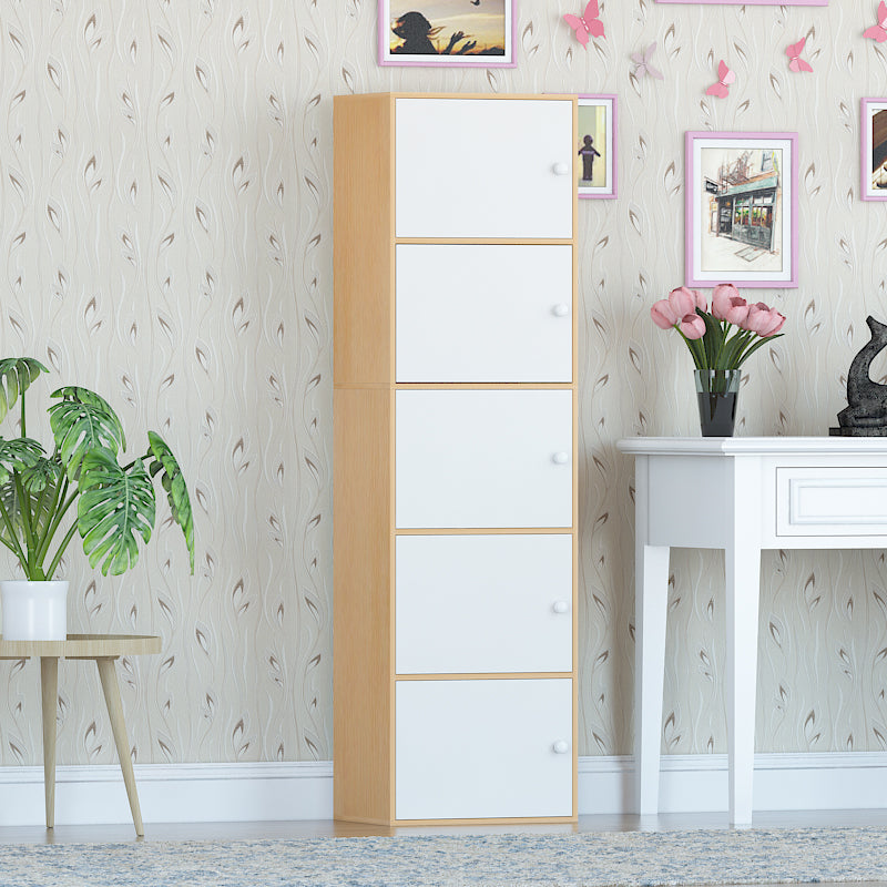 Manufactured Wood Standard Bookcase Contemporary Vertical Shelf with Cabinets