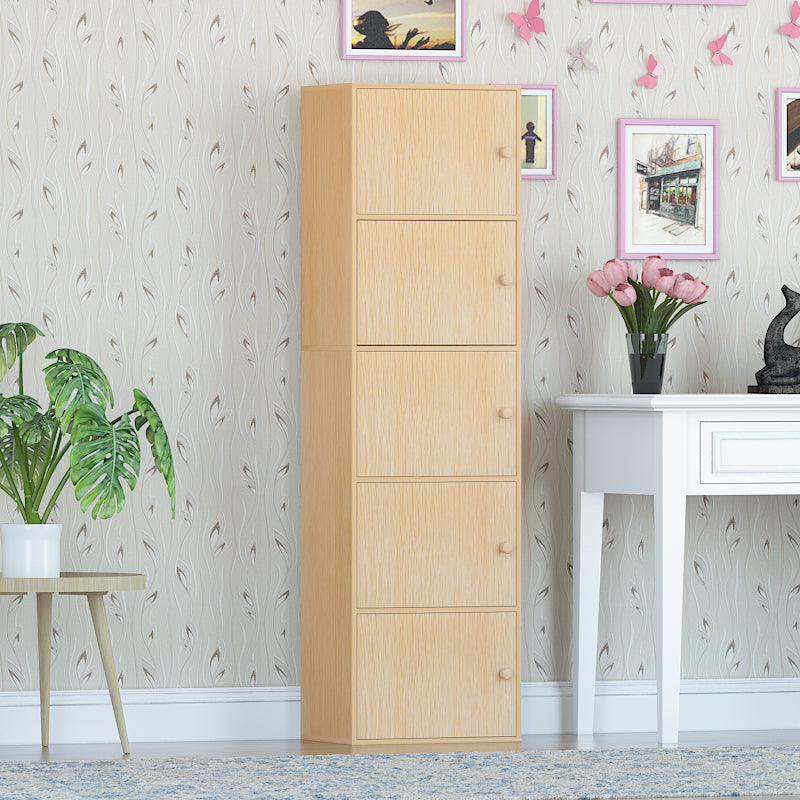 Manufactured Wood Standard Bookcase Contemporary Vertical Shelf with Cabinets