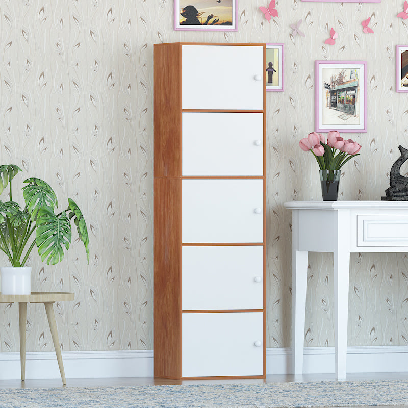 Manufactured Wood Standard Bookcase Contemporary Vertical Shelf with Cabinets