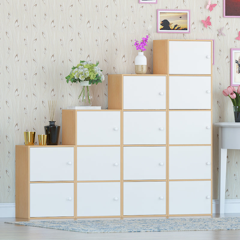 Manufactured Wood Standard Bookcase Contemporary Vertical Shelf with Cabinets