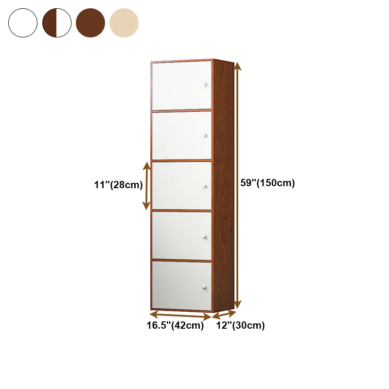 Manufactured Wood Standard Bookcase Contemporary Vertical Shelf with Cabinets