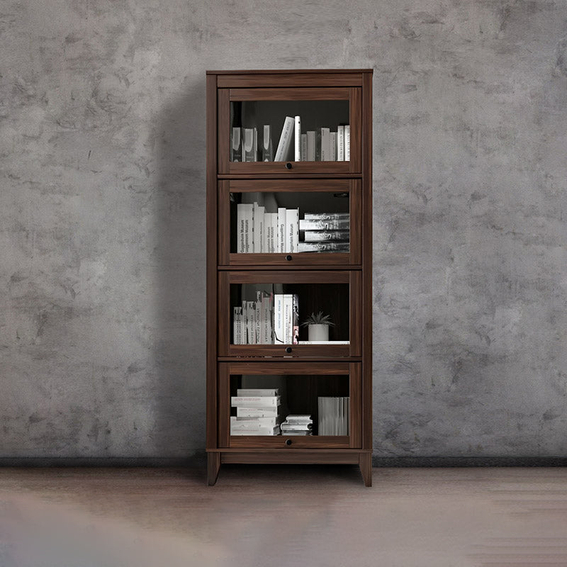 Wood Barrister Bookeground zeitgenössisches vertikales Buchregal mit Türen