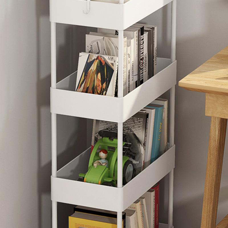 Contemporary Style Bookshelf with Casters Wheel Book Shelf for Home Office Study Room