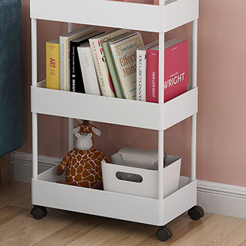 Contemporary Style Bookshelf with Casters Wheel Book Shelf for Home Office Study Room