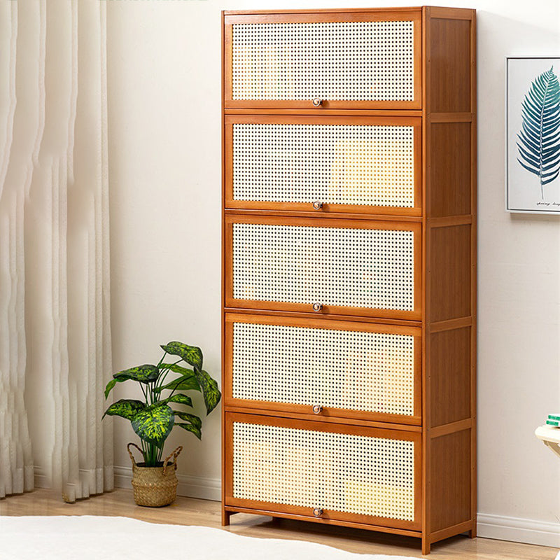 Brown Color Barrister Bookcase Contemporary Bamboo Bookcase for Home Office