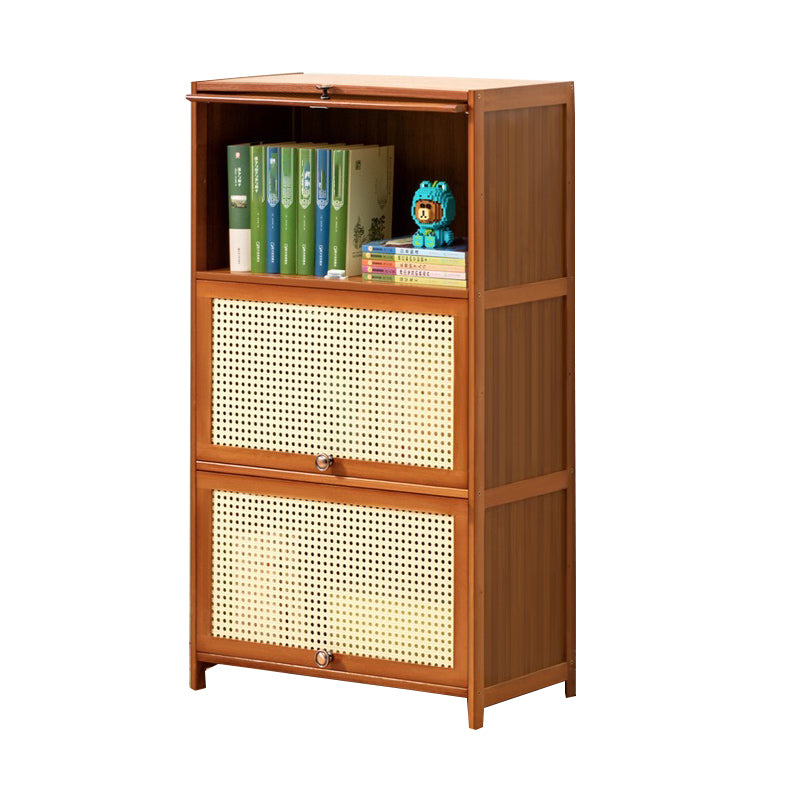 Brown Color Barrister Bookcase Contemporary Bamboo Bookcase for Home Office