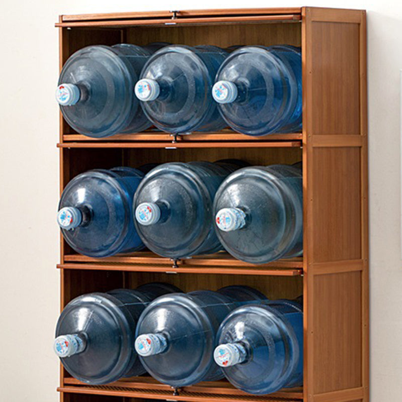 Brown Color Barrister Bookcase Contemporary Bamboo Bookcase for Home Office