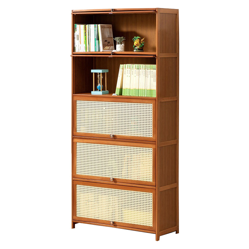 Brown Color Barrister Bookcase Contemporary Bamboo Bookcase for Home Office