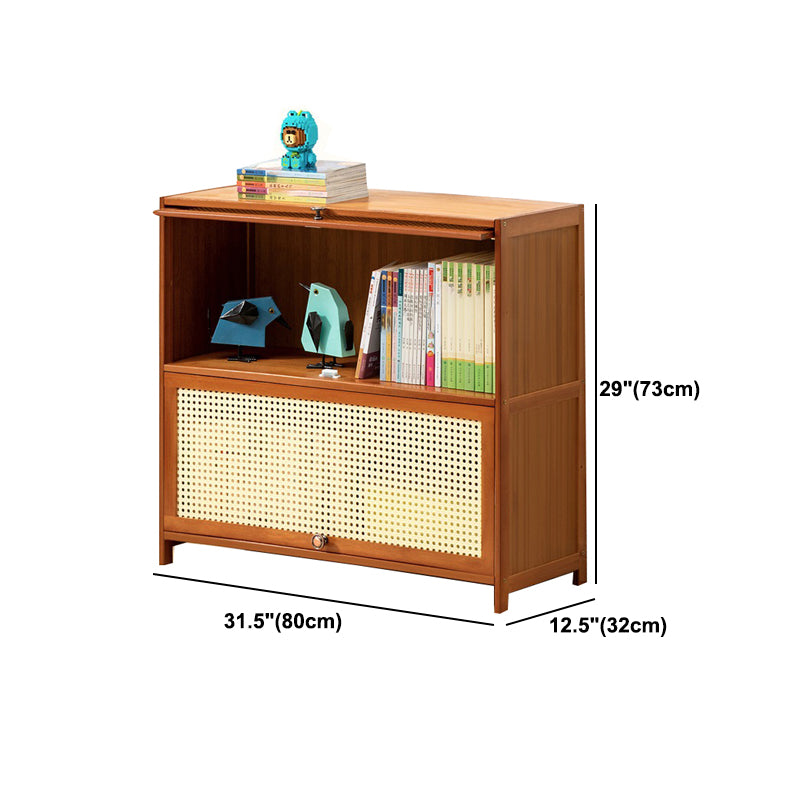 Brown Color Barrister Bookcase Contemporary Bamboo Bookcase for Home Office
