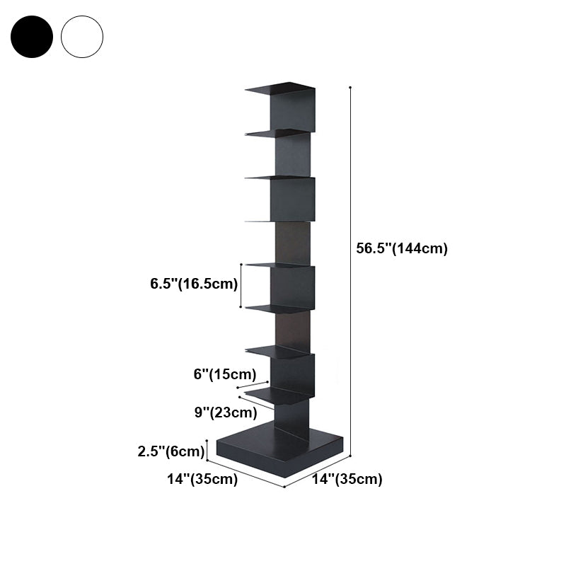 Closed Back Bookshelf Contemporary Style Vertical Bookcase for Home Office
