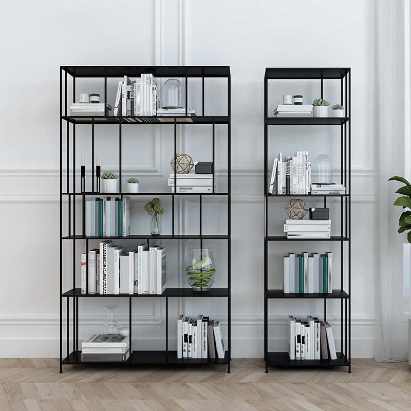 Industrial Style Metal Bookshelf 5-shelf Open Shelf Bookcase for Home