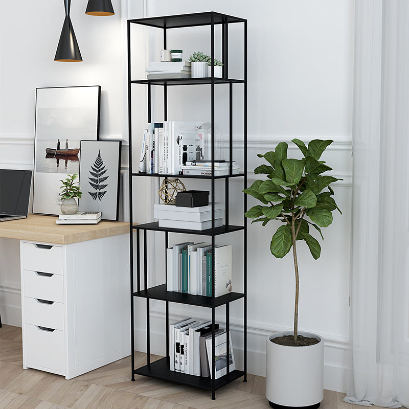 Industrial Style Metal Bookshelf 5-shelf Open Shelf Bookcase for Home