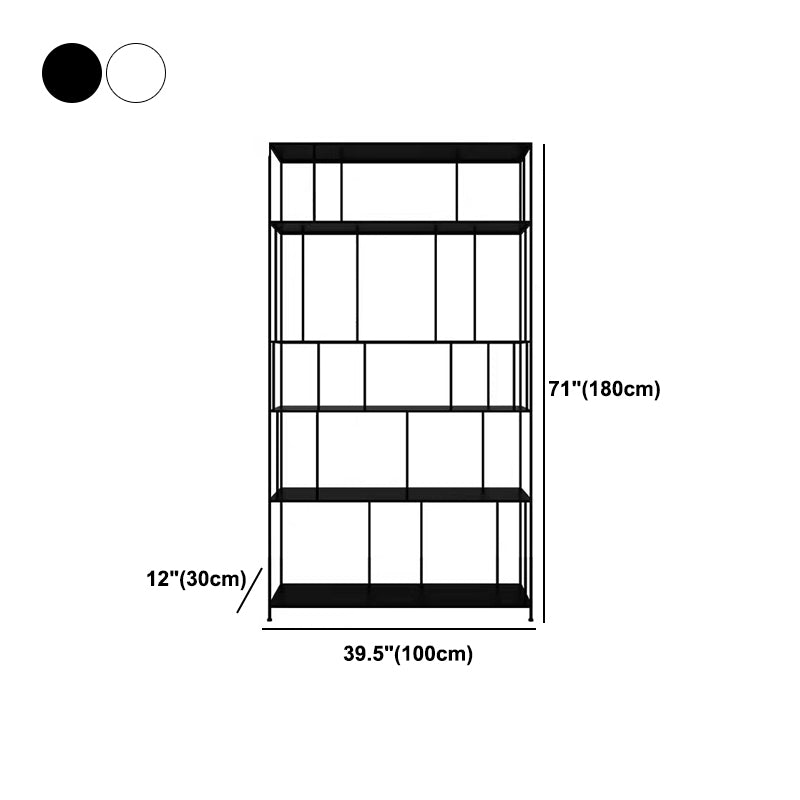 Industrial Style Metal Bookshelf 5-shelf Open Shelf Bookcase for Home