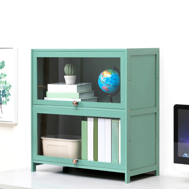 Zeitgenössischer Green Barrister Bücherregal Bambus Bücherregal für Heimbüro