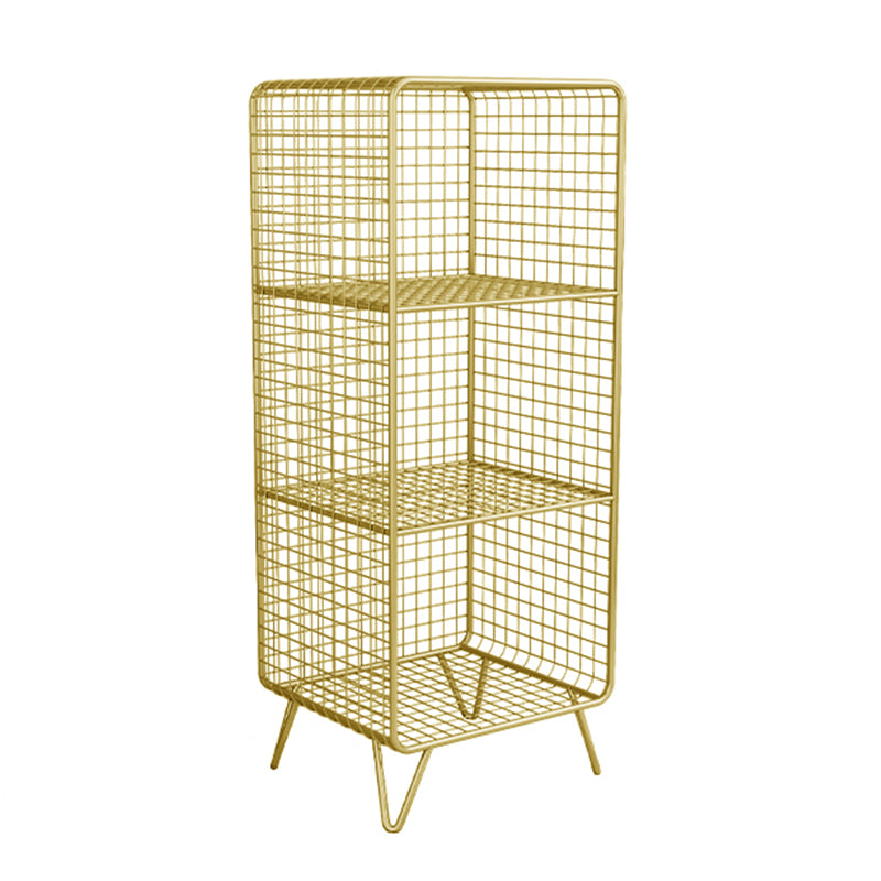 Libreria moderna chiusa con ripiani rettangolari in metallo