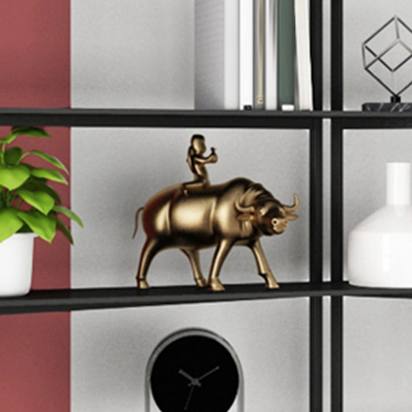 Industrial Style Bookshelf 5-Shelf Open Bookcase for Home Office