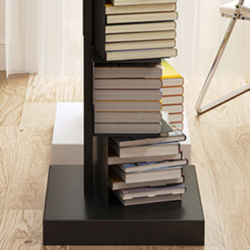 Black Contemporary Corner Bookshelf geschlossenes vertikales Stahlregal geschlossen