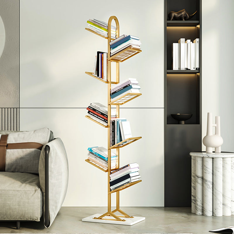 Minimalist Style Open Shelf Bookcase in Metal Material Shelves