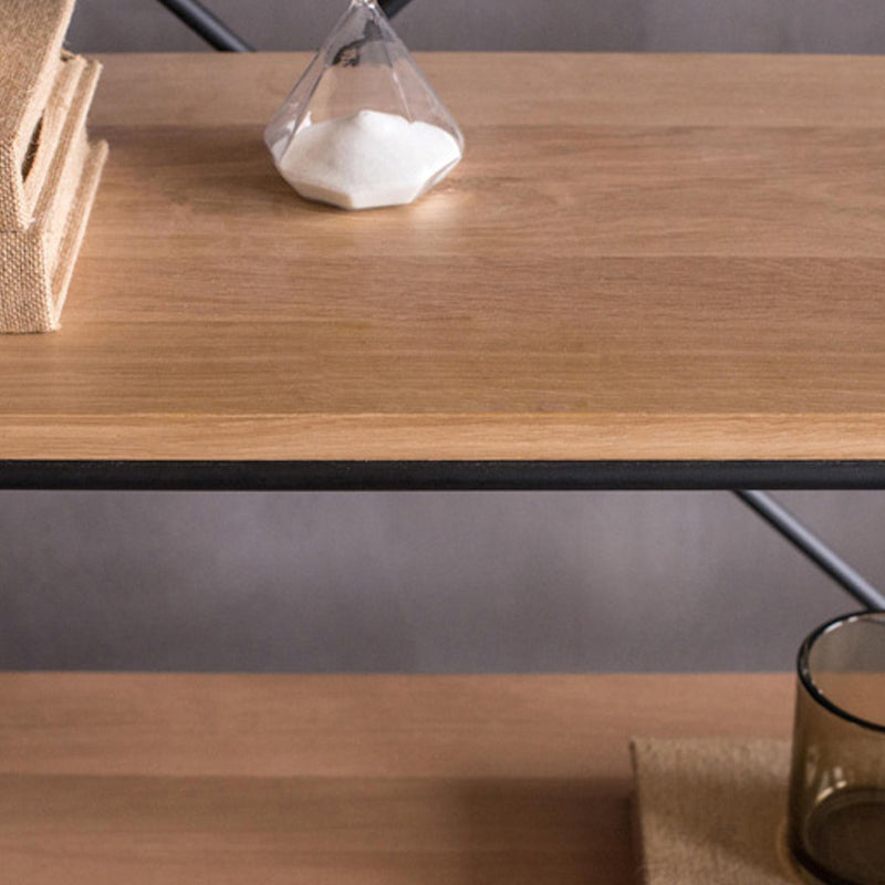 Industriële open etagere boekenplank van 5 plank met ijzeren frame dennenhoutplank
