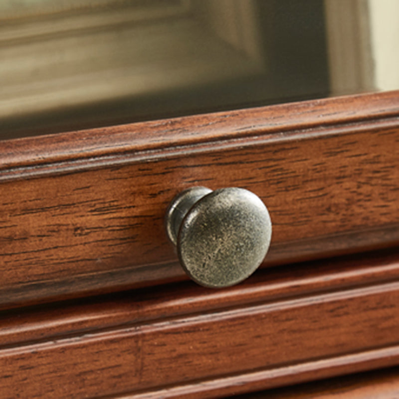 Closed Back Bookcase Modern Solid Wood Rectangular Shelves with Doors