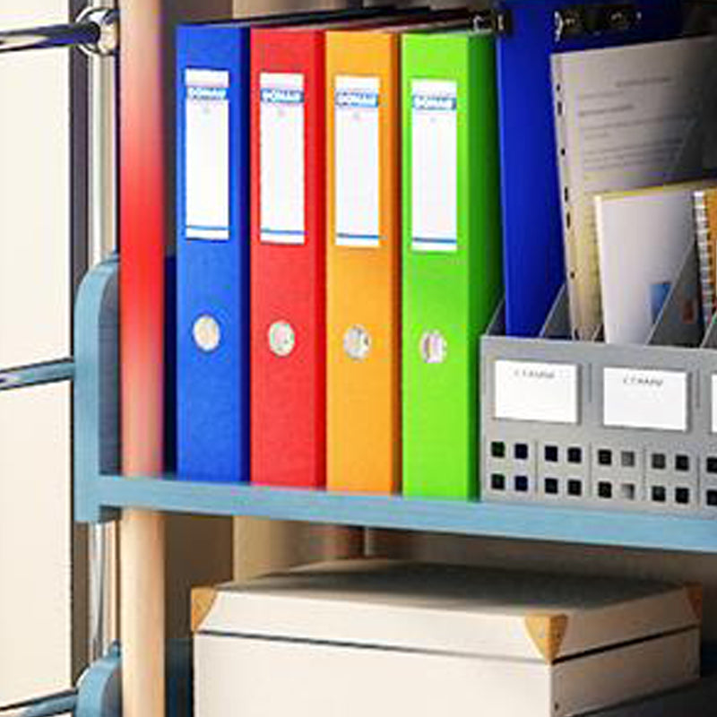 3-Shelf Manufactured Wood Etagere Bookshelf with Caster Wheels