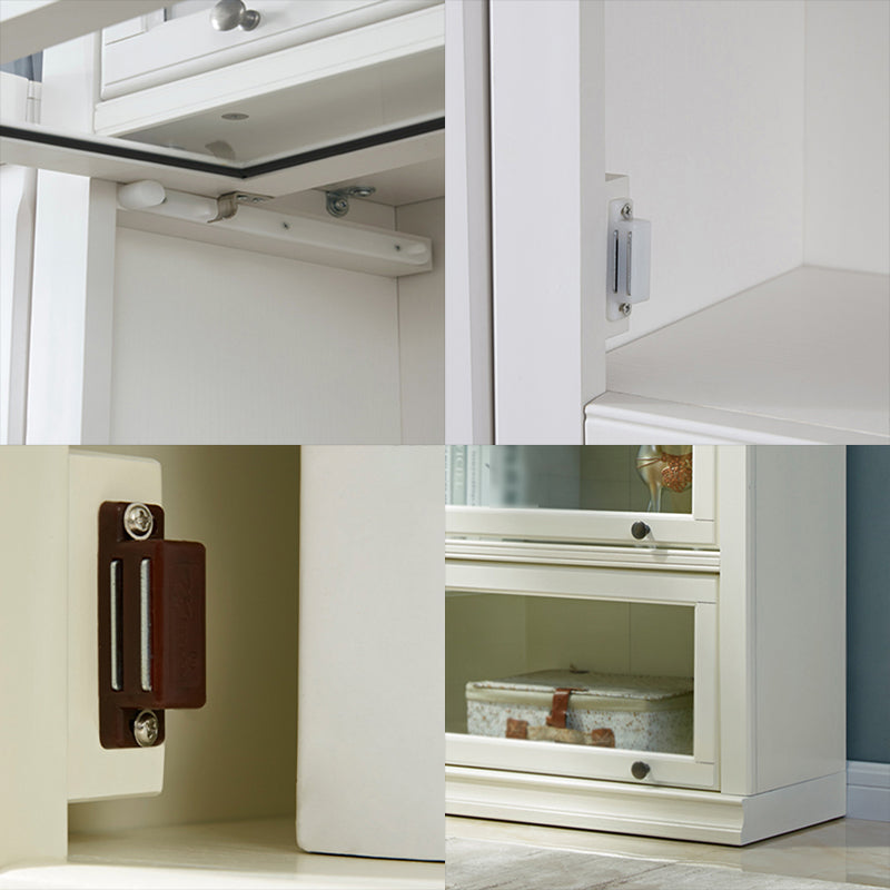 Modern Style Solid Wood Bookcase Rectangular Shelves with Doors