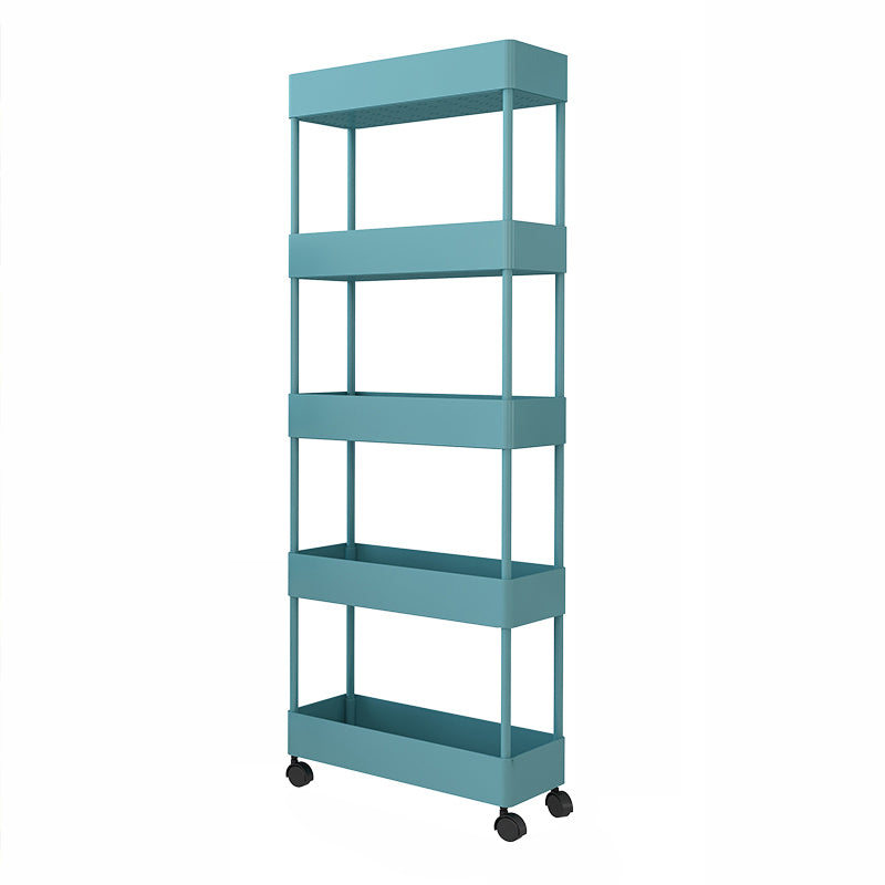 Contemporary Style Bookshelf Home Office Bookcase with Casters