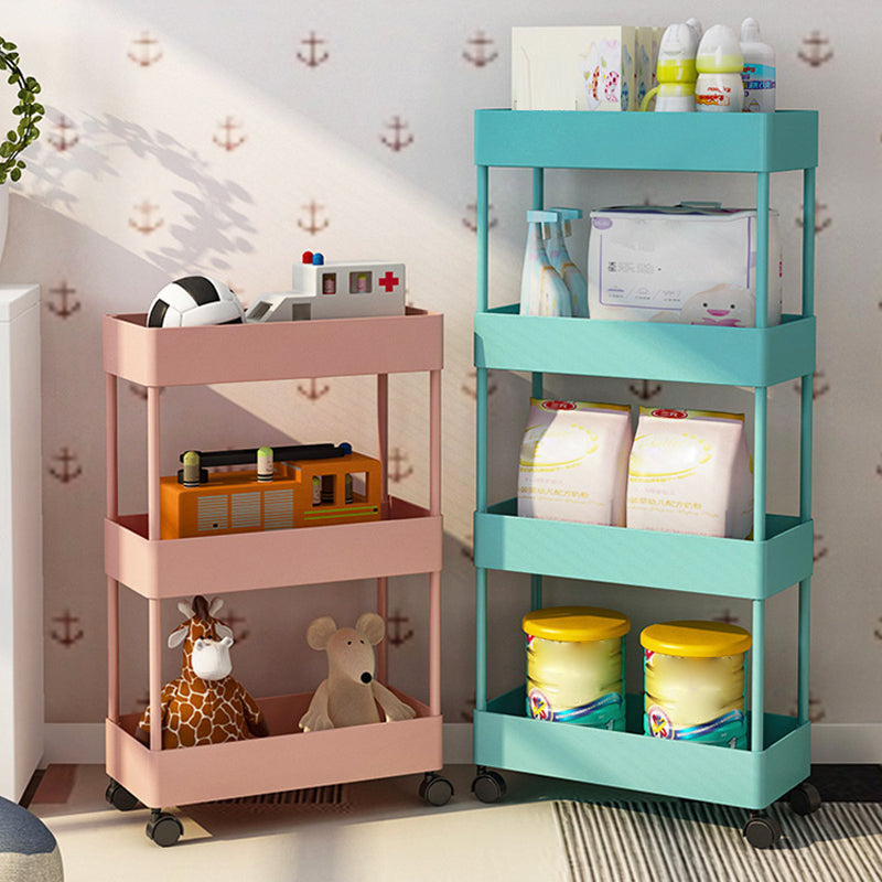 Contemporary Style Bookshelf Home Office Bookcase with Casters