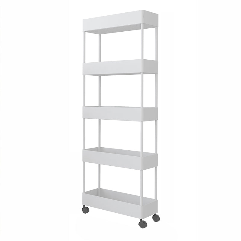 Contemporary Style Bookshelf Home Office Bookcase with Casters